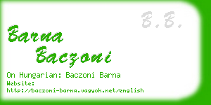 barna baczoni business card